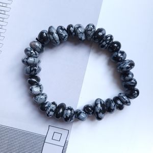 SNOWFLAKE OBSIDIAN tumbled crystal bracelet